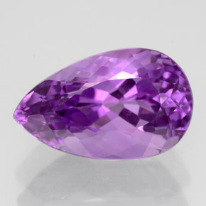 Améthyste violet naturelle en forme de poire, 4,77 ct, VVS
