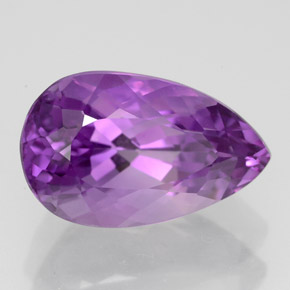 Améthyste violet naturelle en forme de poire, 4,77 ct, VVS
