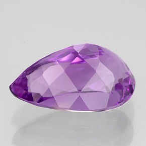 Améthyste violet naturelle en forme de poire, 4,77 ct, VVS