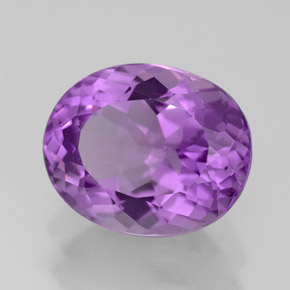 Améthyste violet naturelle coupe ovale, 4,36 ct, VS-SI