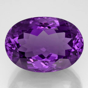 Améthyste violet naturelle coupe ovale, 54,73 ct, IF