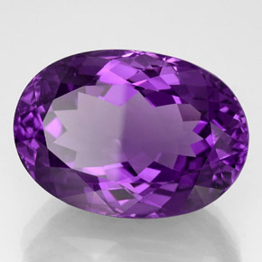 Améthyste violet naturelle coupe ovale, 54,73 ct, IF