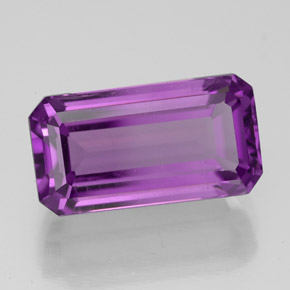 Améthyste Violet naturelle Taille émeraude, 7.51 ct, VS
