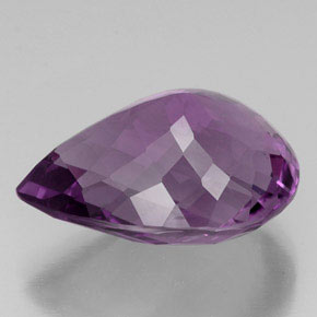 Améthyste violet naturelle en forme de poire, 27,20 ct, VVS