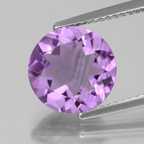 Améthyste violet naturelle coupe roude, 3,00 ct, VS