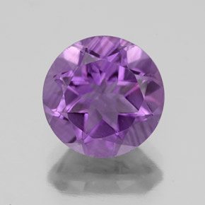 Améthyste violet naturelle coupe roude, 3,60 ct, VS