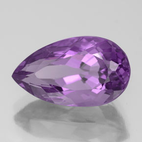 Améthyste violet naturelle en forme de poire, 4,46 ct, VS