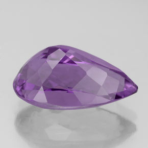 Améthyste violet naturelle en forme de poire, 4,46 ct, VS