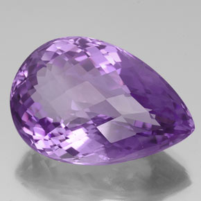 Améthyste violet naturelle en forme de poire, 57,89 ct, VS