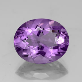 Améthyste violet naturelle coupe ovale, 3,96 ct, VS