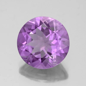 Améthyste violet naturelle coupe roude, 4,19 ct, VS