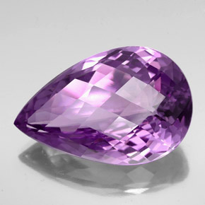 Améthyste violet naturelle en forme de poire, 74,05 ct, IF