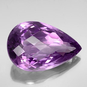 Améthyste violet naturelle en forme de poire, 74,05 ct, IF