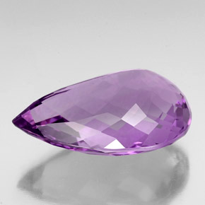 Améthyste violet naturelle en forme de poire, 74,05 ct, IF
