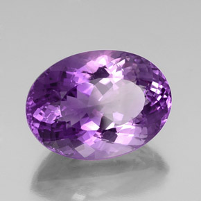 Améthyste violet naturelle coupe ovale, 29,09 ct, VVS-VS