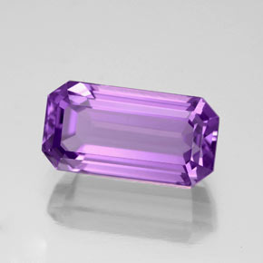 Améthyste violet naturelle taille émeraude, 5,27 ct, VVS-VS