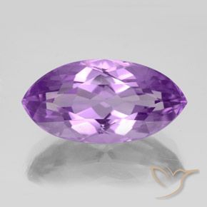 Améthyste pourpre violacé profond naturelle marquise, 7,56 ct, VS