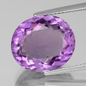 Améthyste violet naturelle coupe ovale, 7,39 ct, VVS-VS