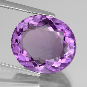 Améthyste violet naturelle coupe ovale, 7,39 ct, VVS-VS