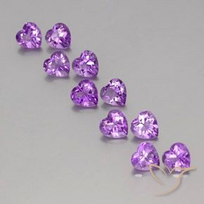 7.04ctw Naturel Violet violacé Améthyste, Cœur, VVS-VS