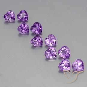 7.39ctw Naturel Pourpre violacé moyen-foncé Améthyste, Cœur, VVS-VS