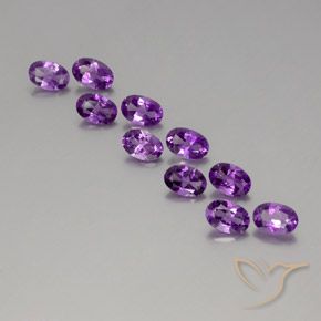3.92ctw Naturel Pourpre violacé moyen-foncé Améthyste, ovale, VVS-VS