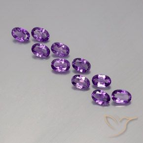 3.84ctw Naturel Pourpre violacé moyen-foncé Améthyste, ovale, VVS-VS