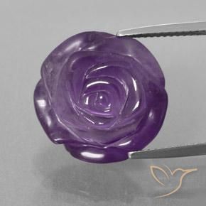 17.93ct Naturel Violet moyen Améthyste, Taille Fleur, Transparent / Translucide