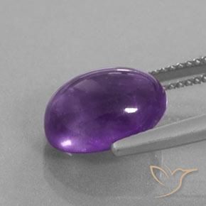 Améthyste Violet foncé naturelle ovale, 5.10 ct, Transparent / Translucide