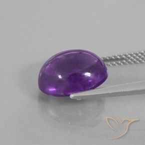 Améthyste Pourpre violacé profond naturelle ovale, 3.79 ct, Transparent / Translucide