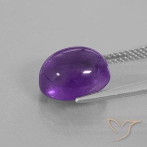 Améthyste Violet violacé naturelle ovale, 4.27 ct, Transparent / Translucide