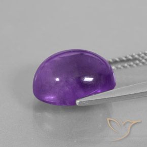 Améthyste Violet intense naturelle ovale, 4.01 ct, Transparent / Translucide