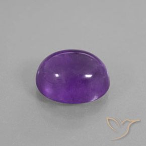 Améthyste Violet moyen-foncé naturelle ovale, 3.62 ct, Transparent / Translucide