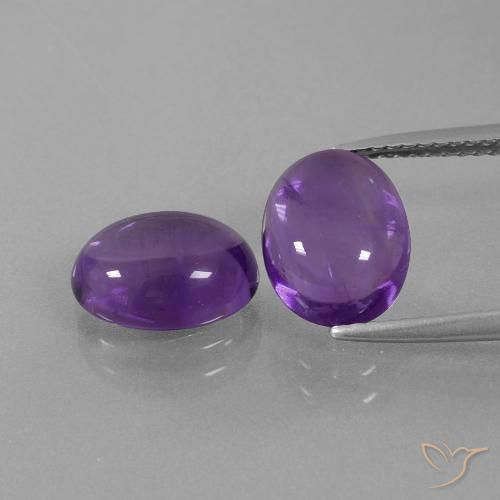 Achetez naturel 4,92ct violet moyen-léger améthyste gems, coupe ovale, en provenance brésil chez gemselect. en stock, livraison internationale!