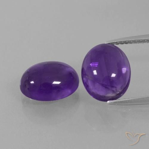 7.04ctw Naturel Violet moyen Améthyste, ovale, Transparent
