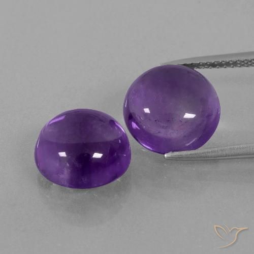 10.21ctw Naturel Violet moyen Améthyste, Tour, Transparent