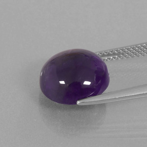 Améthyste violet naturelle coupe roude, 4,96 ct, transparent