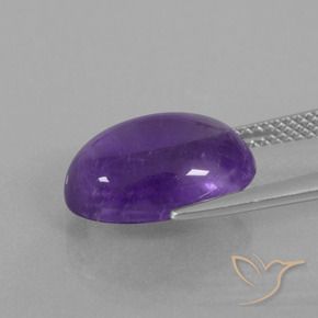 Améthyste Violet moyen-léger naturelle ovale, 6.34 ct, Transparent