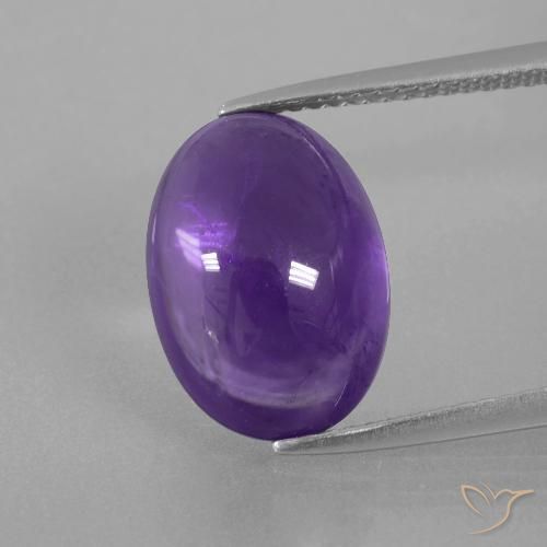 Améthyste Violet moyen naturelle ovale, 6.41 ct, Transparent