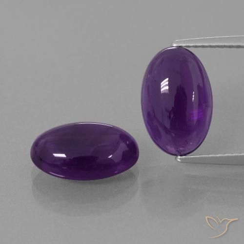 6.38ctw Naturel Violet rougeâtre Améthyste, ovale, Transparent