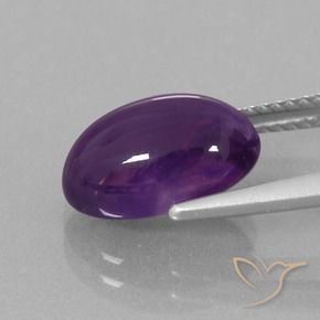 Améthyste Violet rougeâtre naturelle ovale, 3.88 ct, Transparent