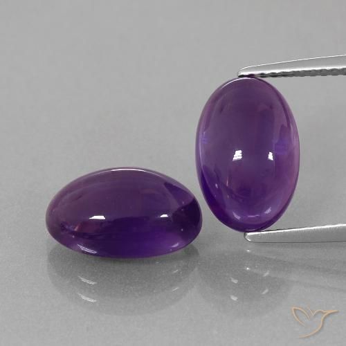 8.04ctw Naturel Violet foncé Améthyste, ovale, Transparent
