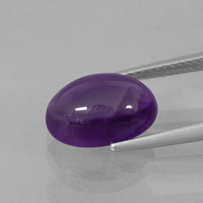 Améthyste violet naturelle coupe ovale, 4,17 ct, transparent