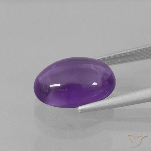 Améthyste Violet moyen naturelle ovale, 3.98 ct, Transparent