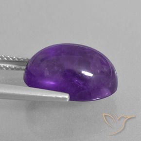 Améthyste Violet moyen-léger naturelle ovale, 7.06 ct, Transparent