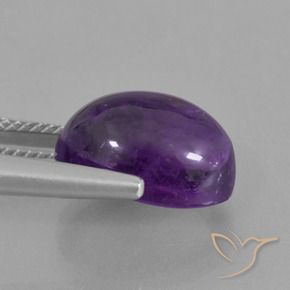 Améthyste Violet moyen-léger naturelle ovale, 6.87 ct, Transparent