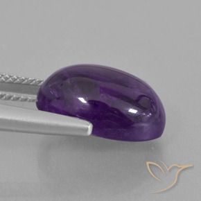 Améthyste Violet moyen-léger naturelle ovale, 6.30 ct, Transparent