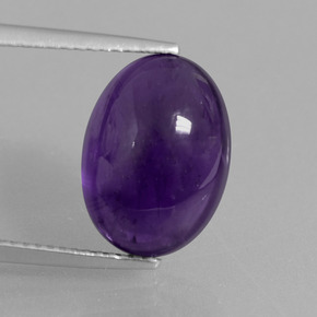 Améthyste violet foncé naturelle coupe ovale, 7,06 ct, transparent