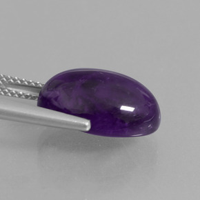 Améthyste violet foncé naturelle coupe ovale, 7,06 ct, transparent