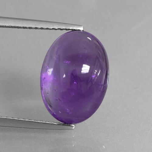 Améthyste violet moyen-léger naturelle coupe ovale, 6,34 ct, transparent